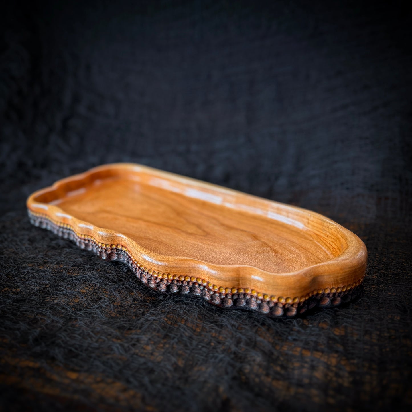 Gilded Current No. 01 — Cherry Wood Serving Tray
