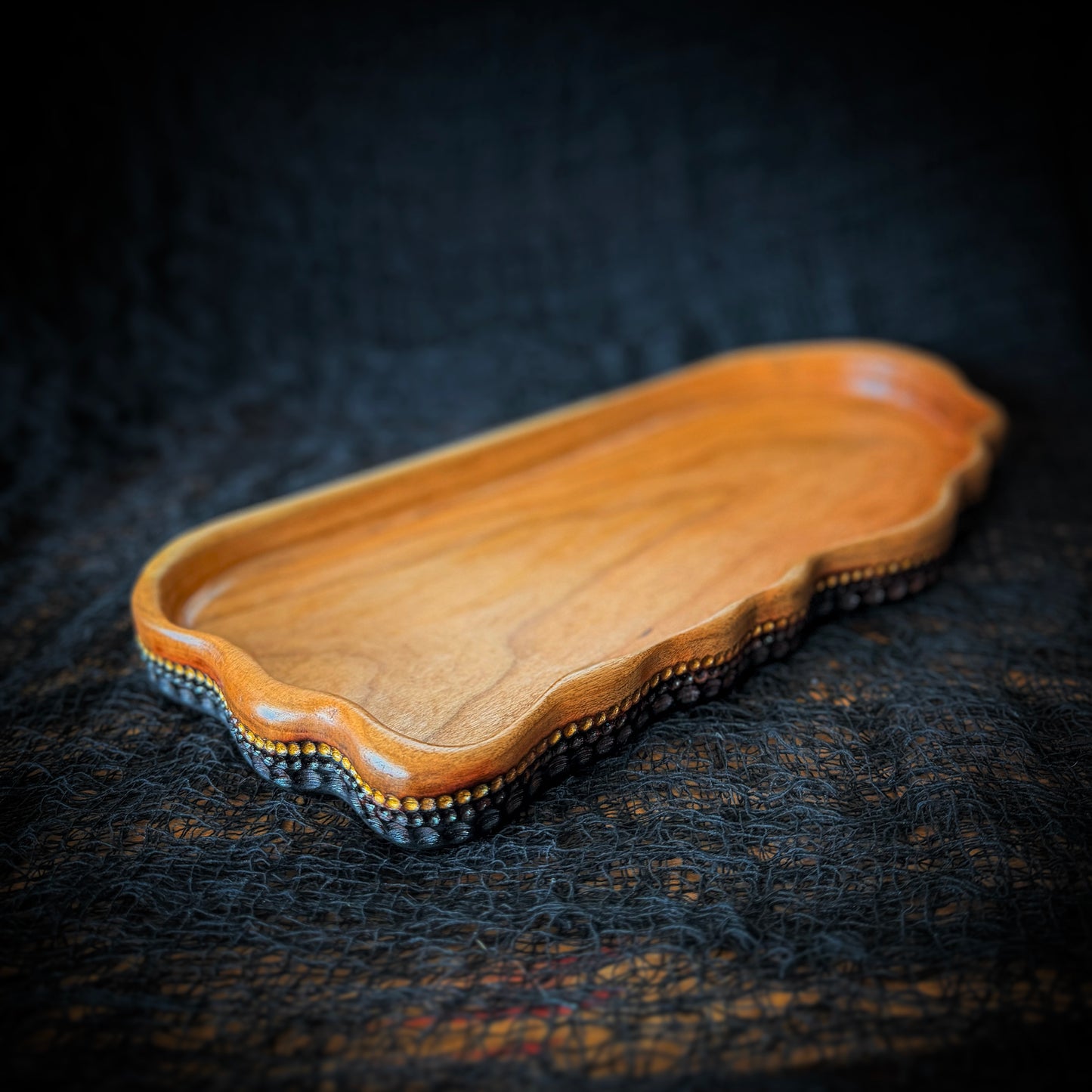 Gilded Current No. 01 — Cherry Wood Serving Tray